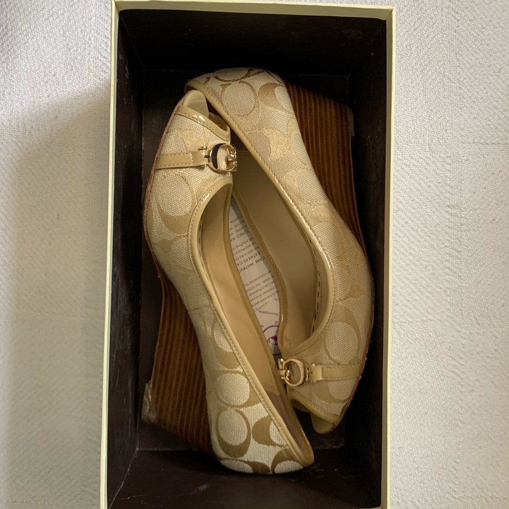 Coach Open-Toe Wedges